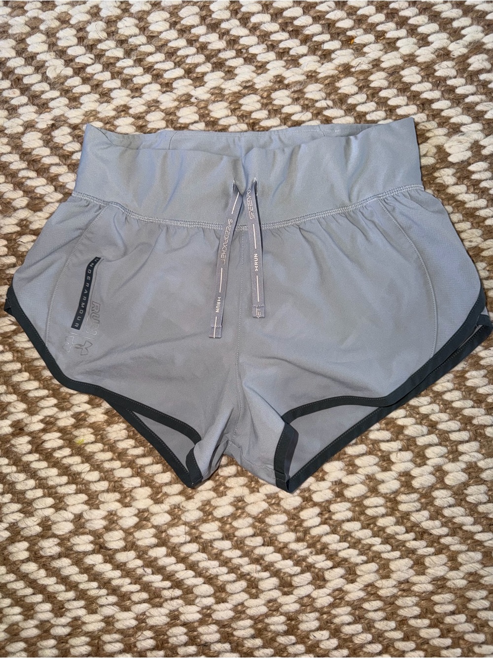 Under Armour Gray Athletic Shorts with Black Trim